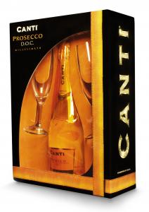 Gift Box Canti Prosecco with glasses